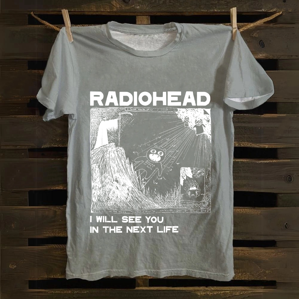 Unisex Vintage  Radiohead Band Cotton T-Shirt