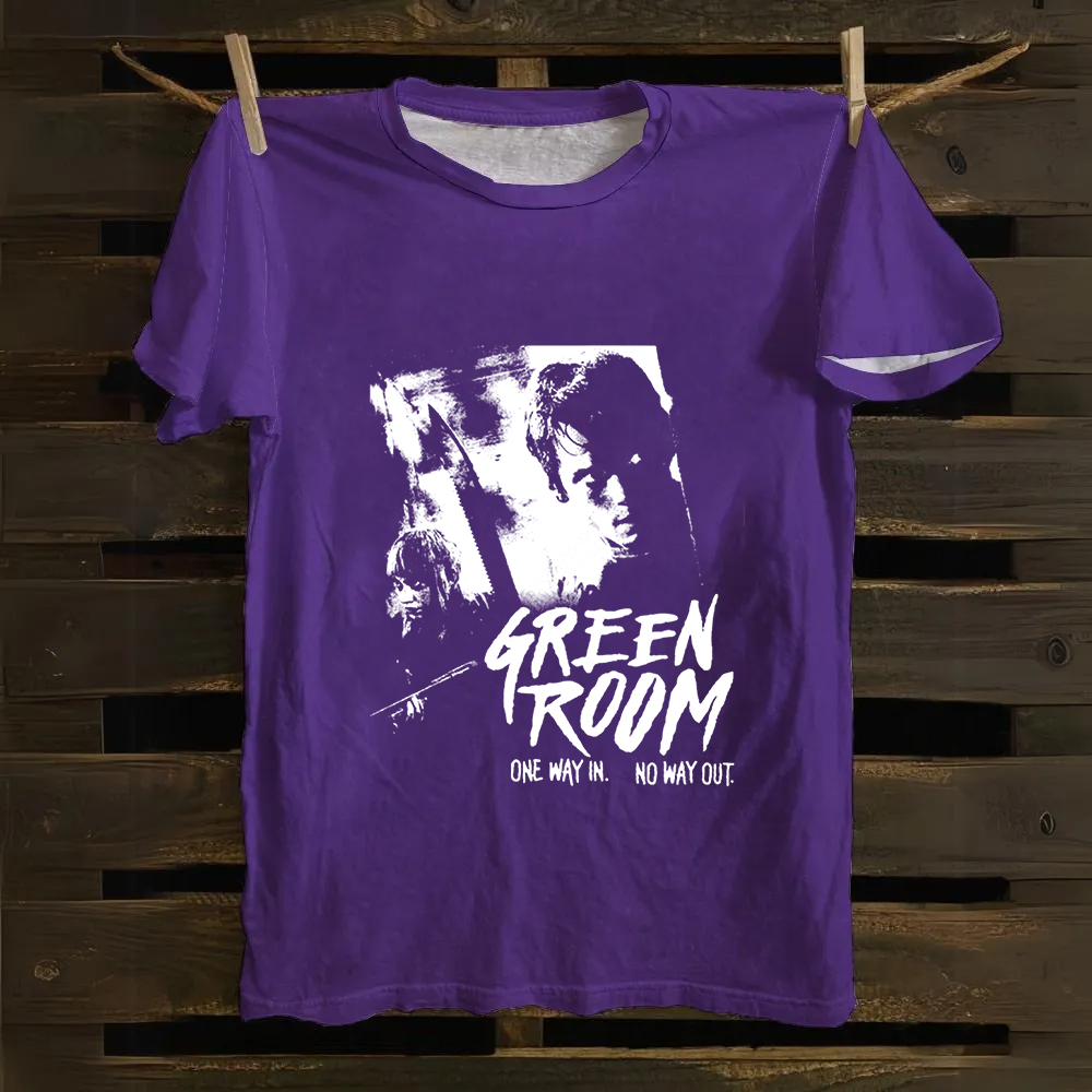 Unisex Vintage Green room horror movie 2015 Cotton T-Shirt
