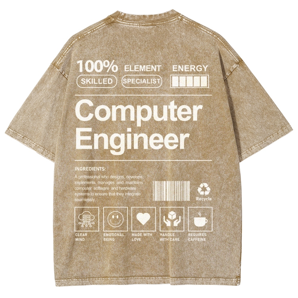 Computer Engineer Unisex Fit Washed T-Shirt