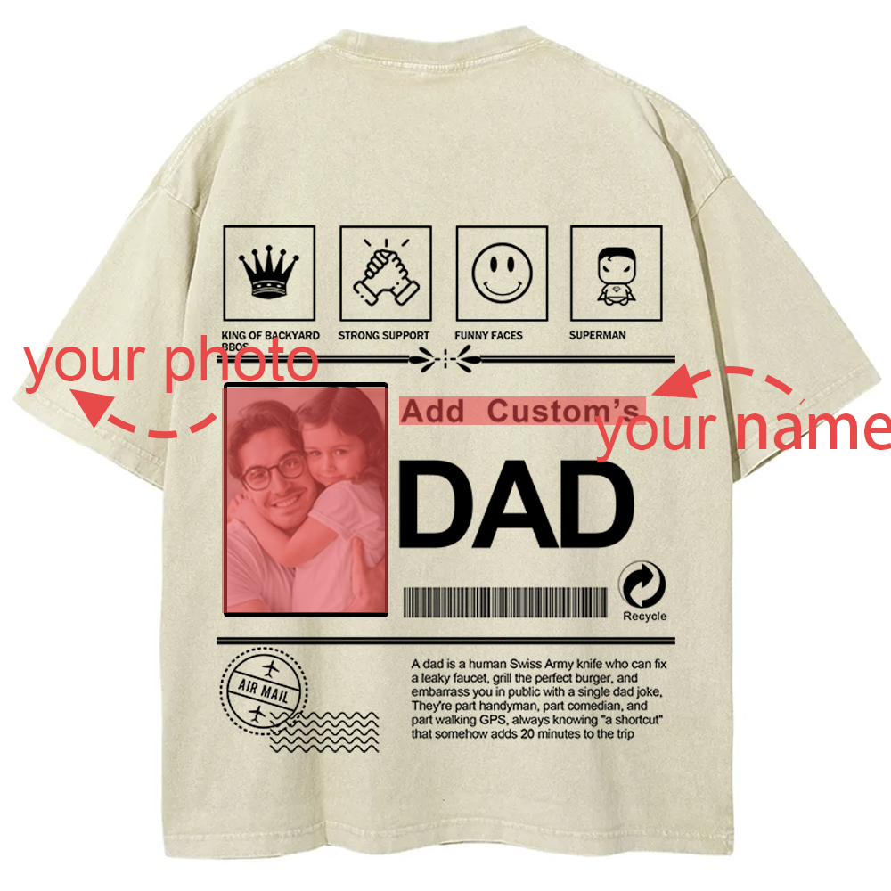 DAD Custom Unisex Fit Washed T-Shirt