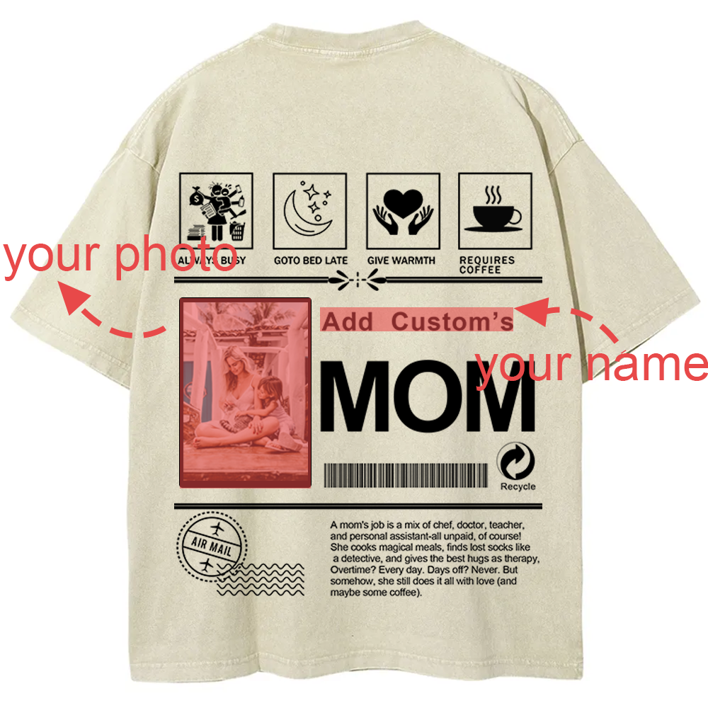MOM Custom Unisex Fit Washed T-Shirt