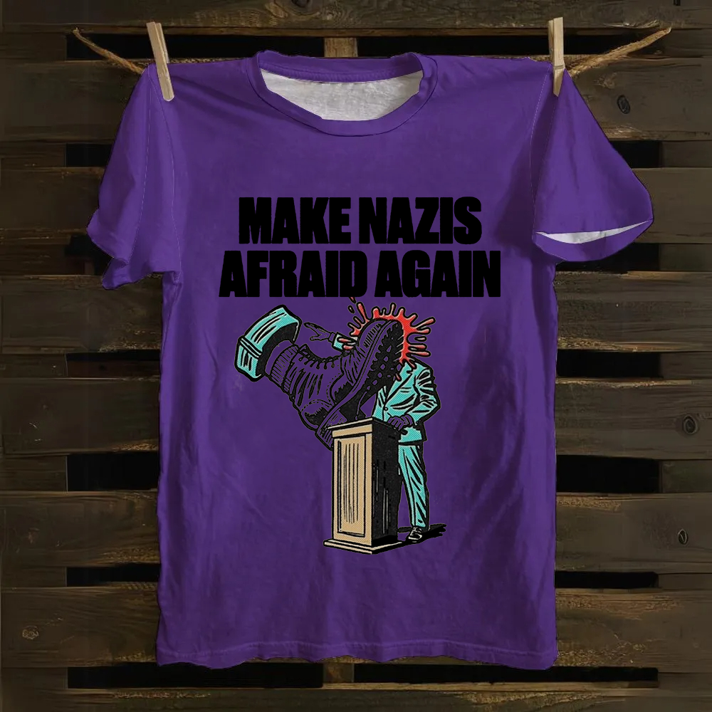Unisex Vintage Make Nazis Afraid Again Cotton T-Shirt