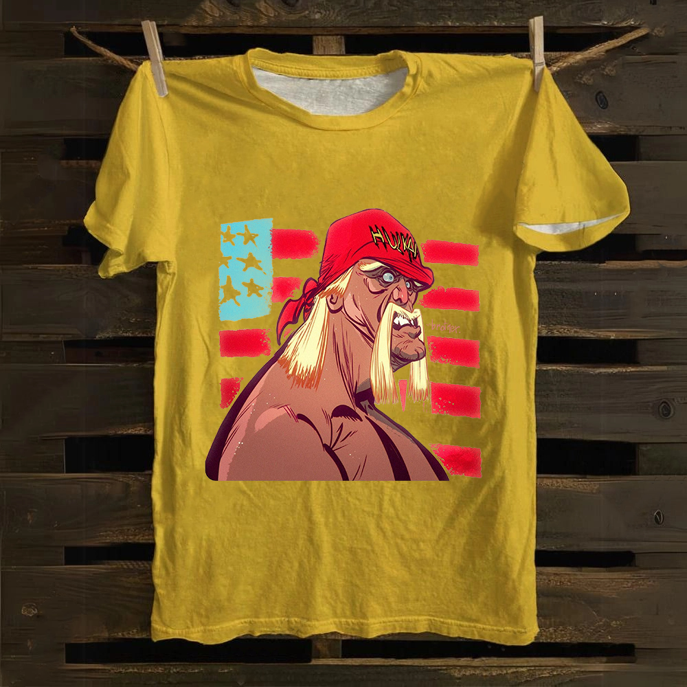 Unisex Vintage   Wrestling WWE Hulk Hogan Real American Cotton T-Shirt
