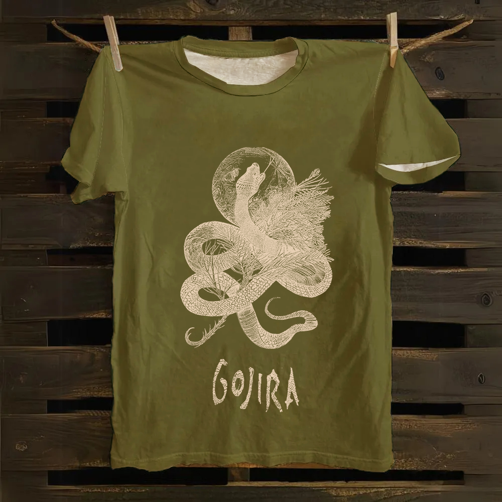 Unisex Vintage Gojira Heavy Metal Band Cotton T-Shirt