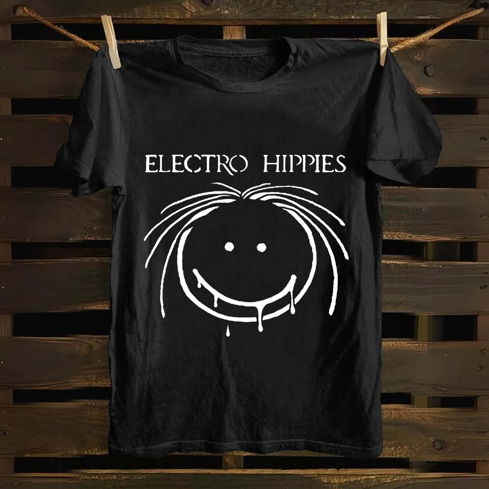 Unisex Vintage Electro Hippies Punk Band  Cotton T-Shirt