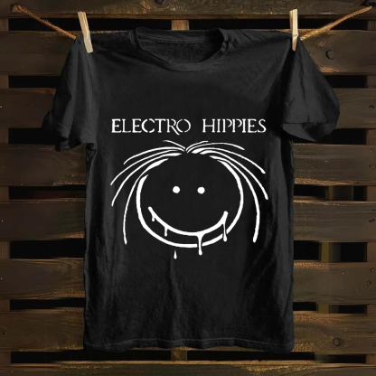 Unisex Vintage Electro Hippies Punk Band  Cotton T-Shirt