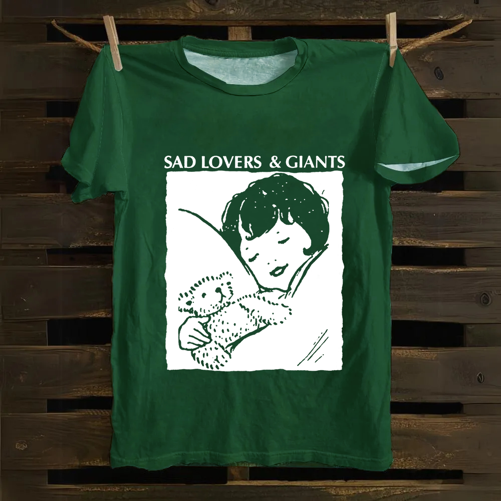 Unisex Vintage  Sad Lovers & Giants Rock Band Cotton T-Shirt