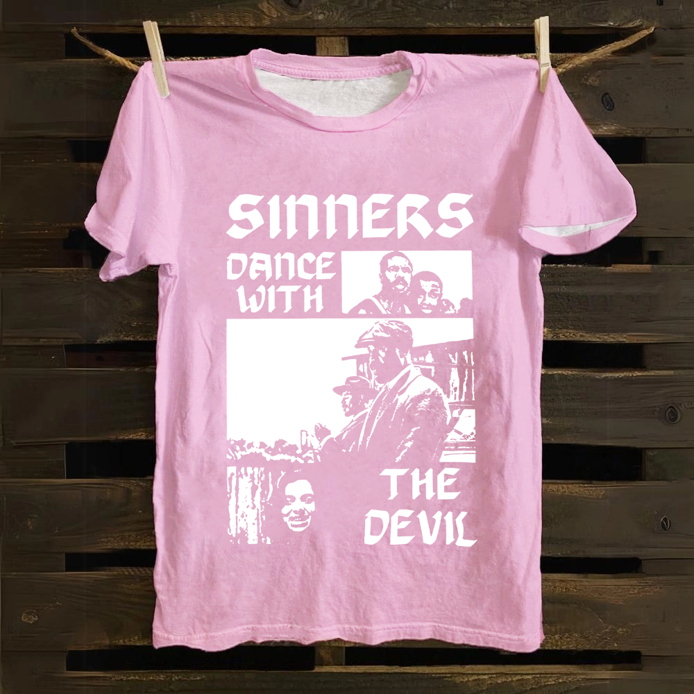 Unisex Vintage Sinners Horror Movie Cotton T-Shirt