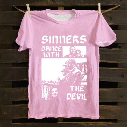 Unisex Vintage Sinners Horror Movie Cotton T-Shirt