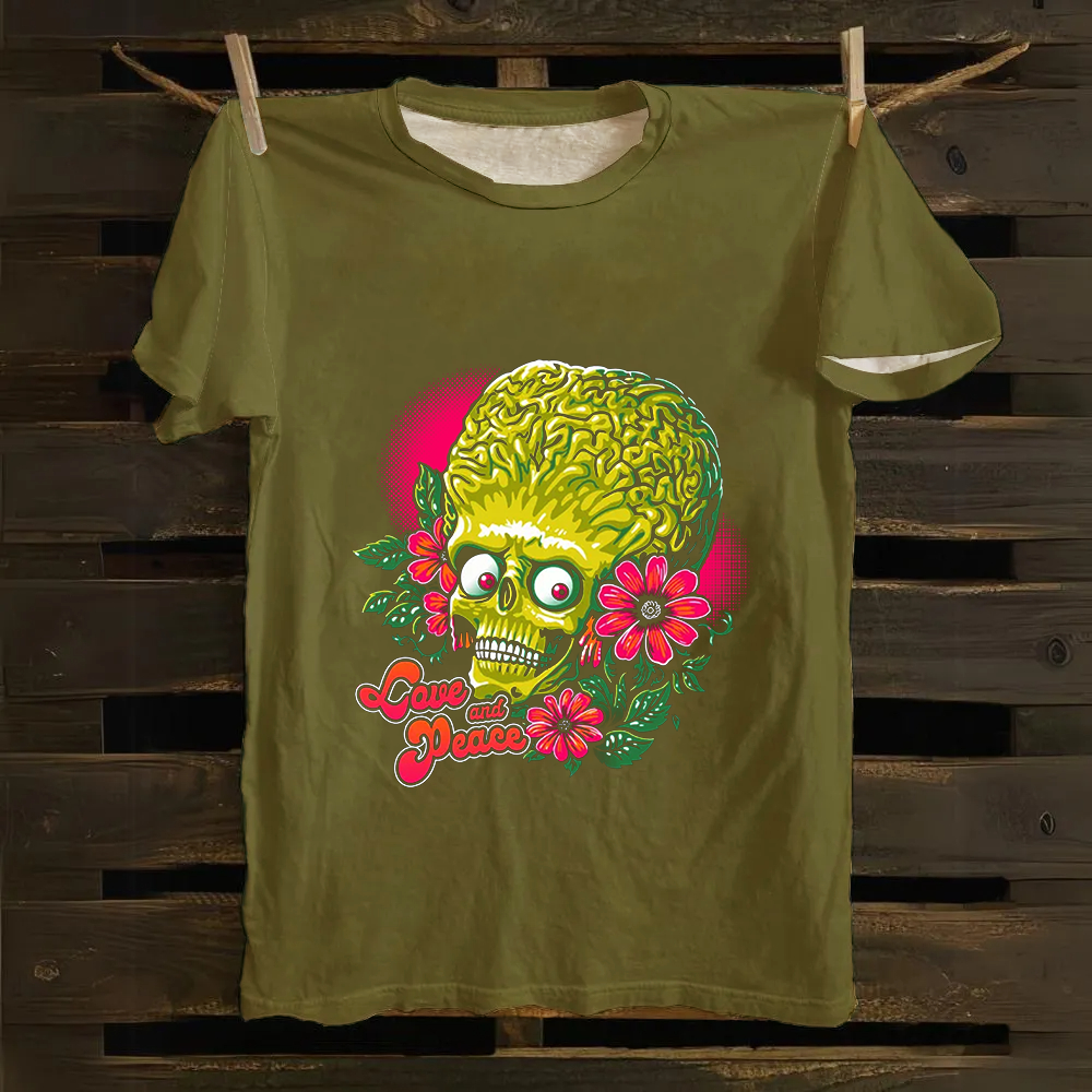 Unisex Vintage Love and Peace  Cotton T-Shirt