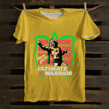 WWE Ultimate Warrior Wrestling Casual Printed Cotton T-Shirt