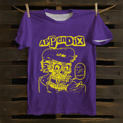 Unisex Vintage Appendix Rock Band  Cotton T-Shirt