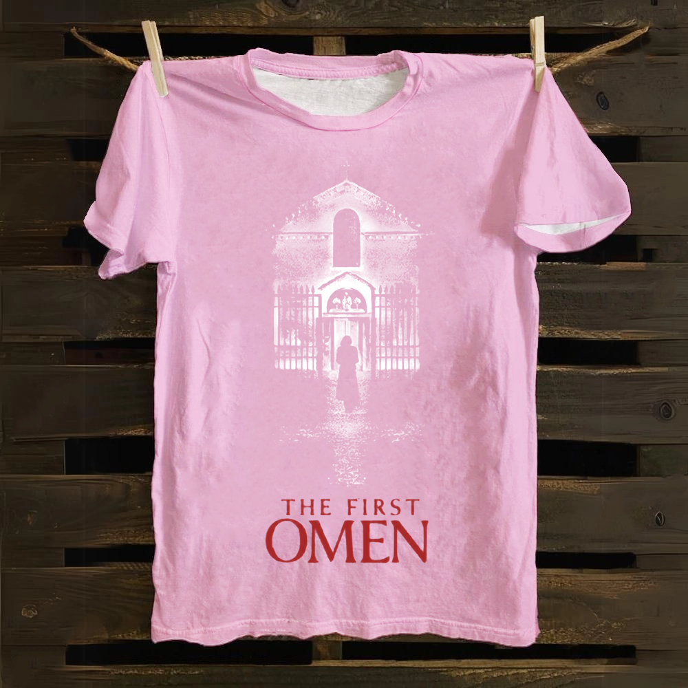 Unisex Vintage The Firts Omen Horror Movie  Cotton T-Shirt