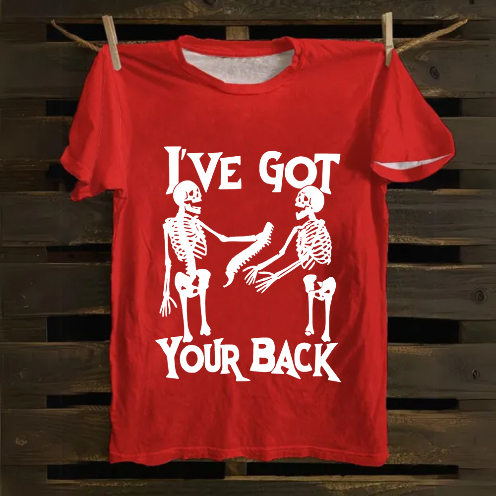 Unisex Vintage Funny Skeletons Cotton T-Shirt