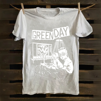 Unisex Vintage Green Day Band Cotton T-Shirt