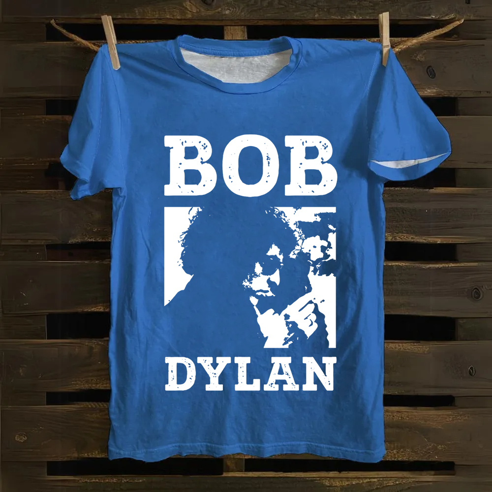 Unisex Vintage Bob Dylan Singer Cotton T-Shirt