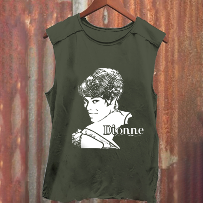 Unisex Vintage Washed Dionne Warwick Singer  Tank Top