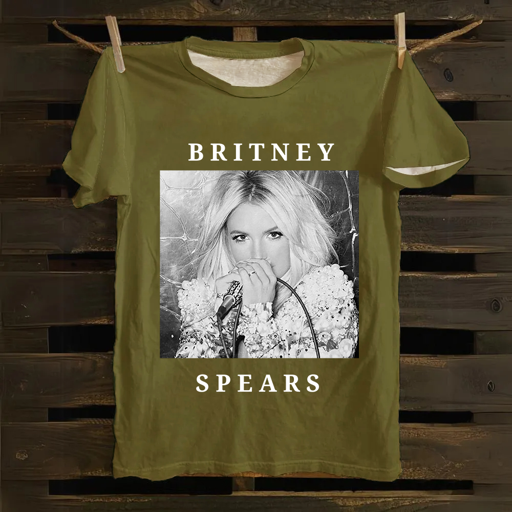 Unisex Vintage  Britney Spears Cotton T-Shirt