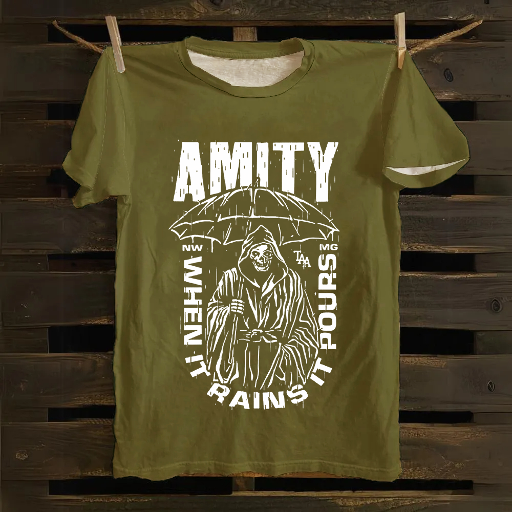Unisex Vintage The Amity Affliction Band Cotton T-Shirt