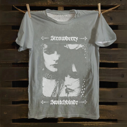 Unisex Vintage Strawberry Switchblade Band  Cotton T-Shirt