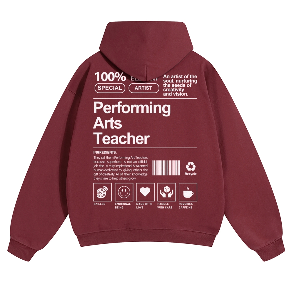 Performing Arts Teacher Solid Color Hoodie