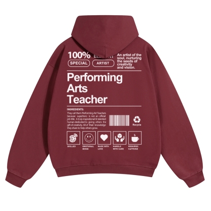 Performing Arts Teacher Solid Color Hoodie