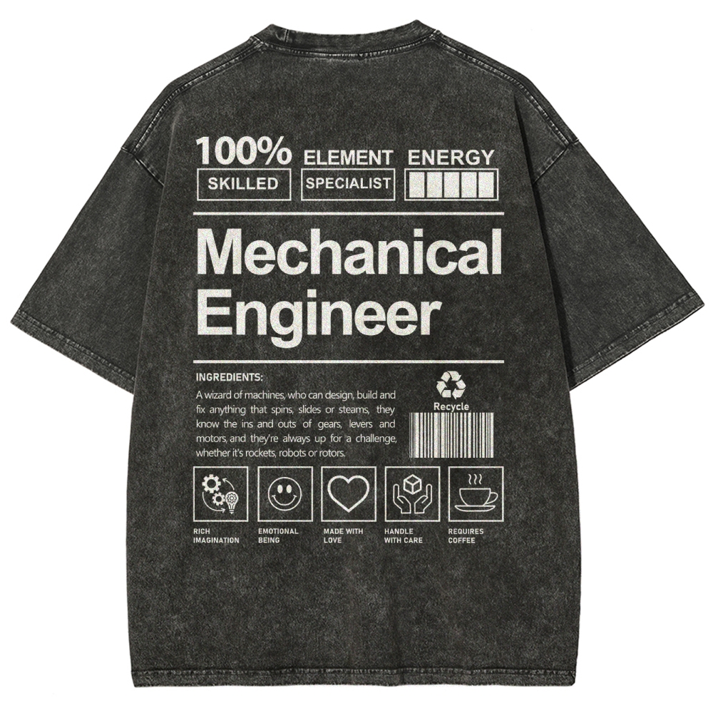 Mechanical Engineer Unisex Fit Washed T-Shirt