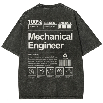 Mechanical Engineer Unisex Fit Washed T-Shirt