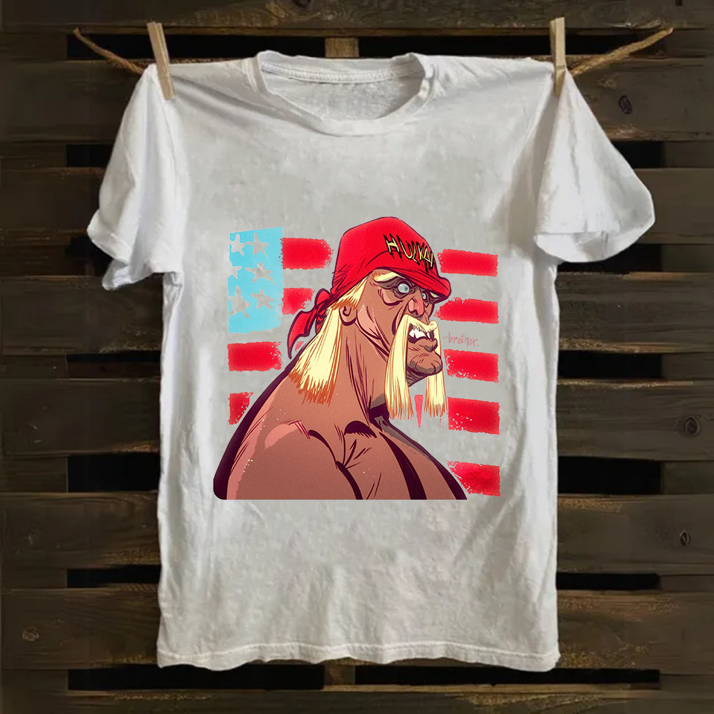 Unisex Vintage   Wrestling WWE Hulk Hogan Real American Cotton T-Shirt