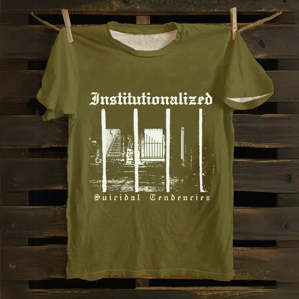 Unisex Vintage  Suicidal Tendencies Band Institutionalized Cotton T-Shirt