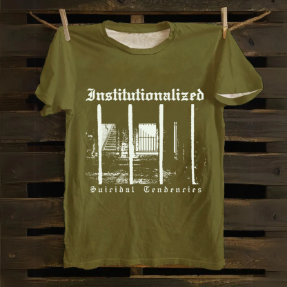 Unisex Vintage  Suicidal Tendencies Band Institutionalized Cotton T-Shirt