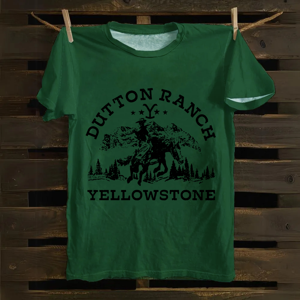 Unisex Vintage Yellowstone TV Series Casual Printed Cotton T-Shirt