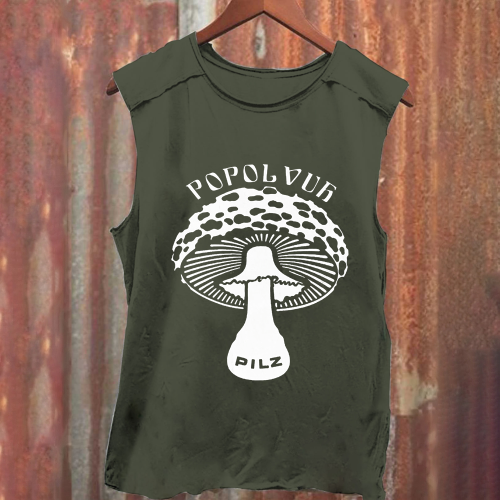 Unisex Vintage Washed Popol Vuh Rock Band Tank Top