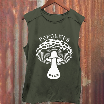 Unisex Vintage Washed Popol Vuh Rock Band Tank Top