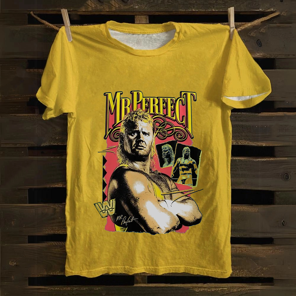 WWE Mr. Perfect Wrestling Casual Printed  Cotton T-Shirt