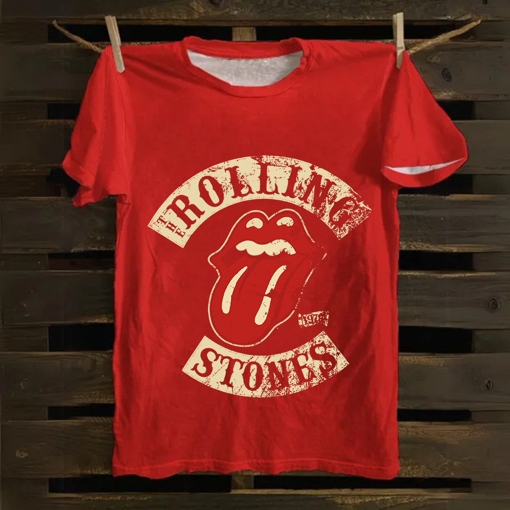 Unisex Vintage Cotton Rolling Stones Rock Band T-Shirt