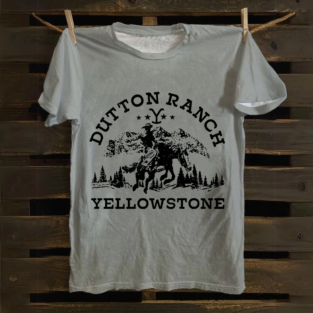 Unisex Vintage Yellowstone TV Series Casual Printed Cotton T-Shirt
