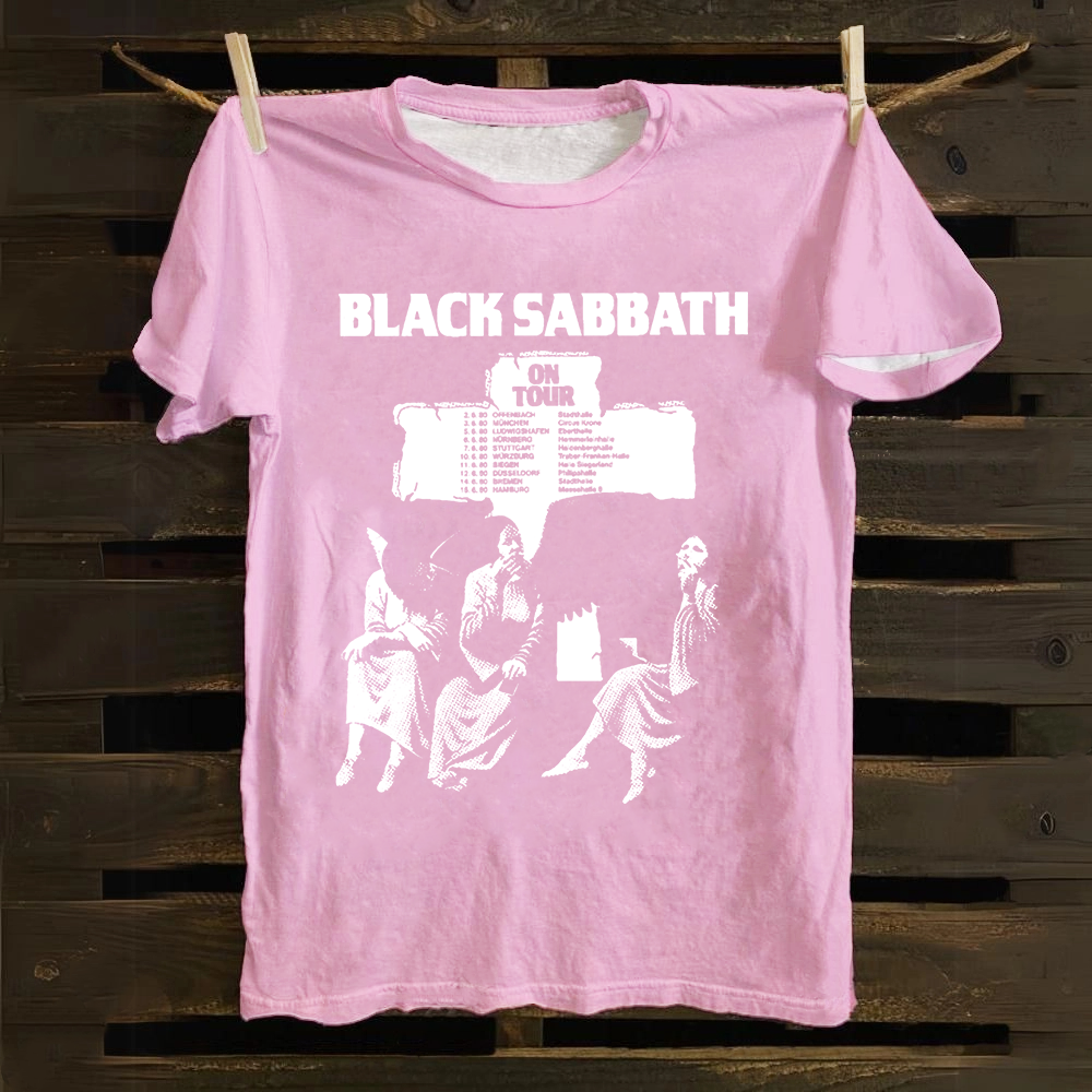 Unisex Vintage  Black Sabbath Band Cotton T-Shirt