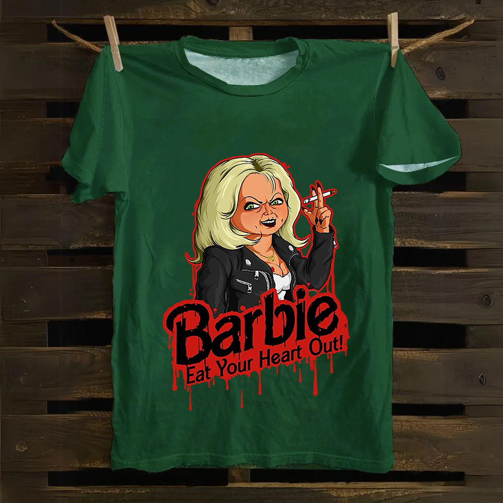 Unisex Casual chucky Barbie- Eat your heart out Printed Cotton T-Shirt