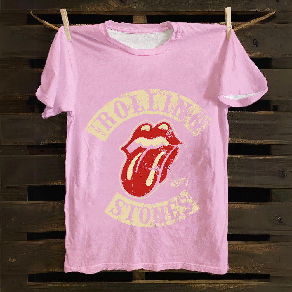 Unisex Vintage Cotton Rolling Stones Rock Band T-Shirt