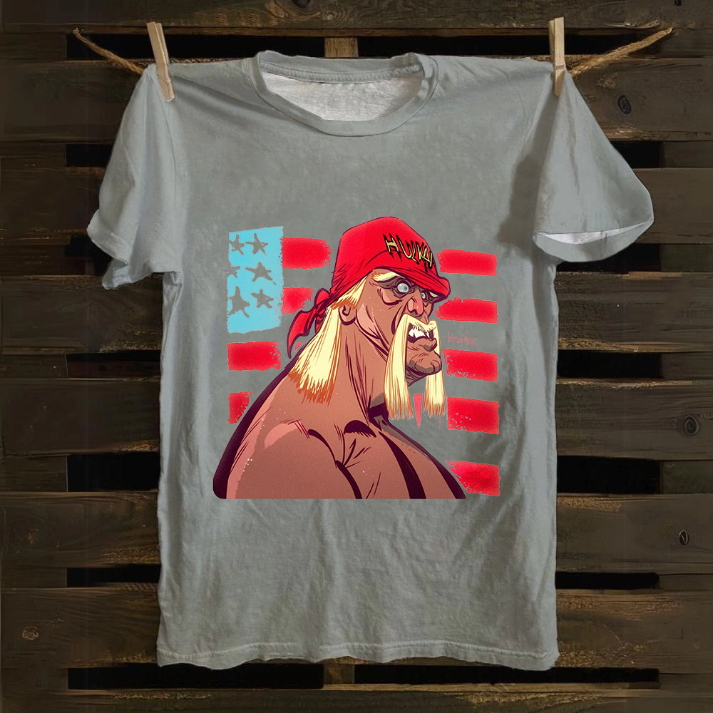 Unisex Vintage   Wrestling WWE Hulk Hogan Real American Cotton T-Shirt