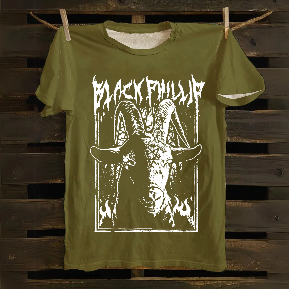 Unisex Vintage The Witch Black Phillip cotton T-Shirt