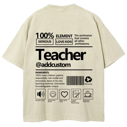 Teacher Addcustom Unisex Fit Washed T-Shirt wearishow