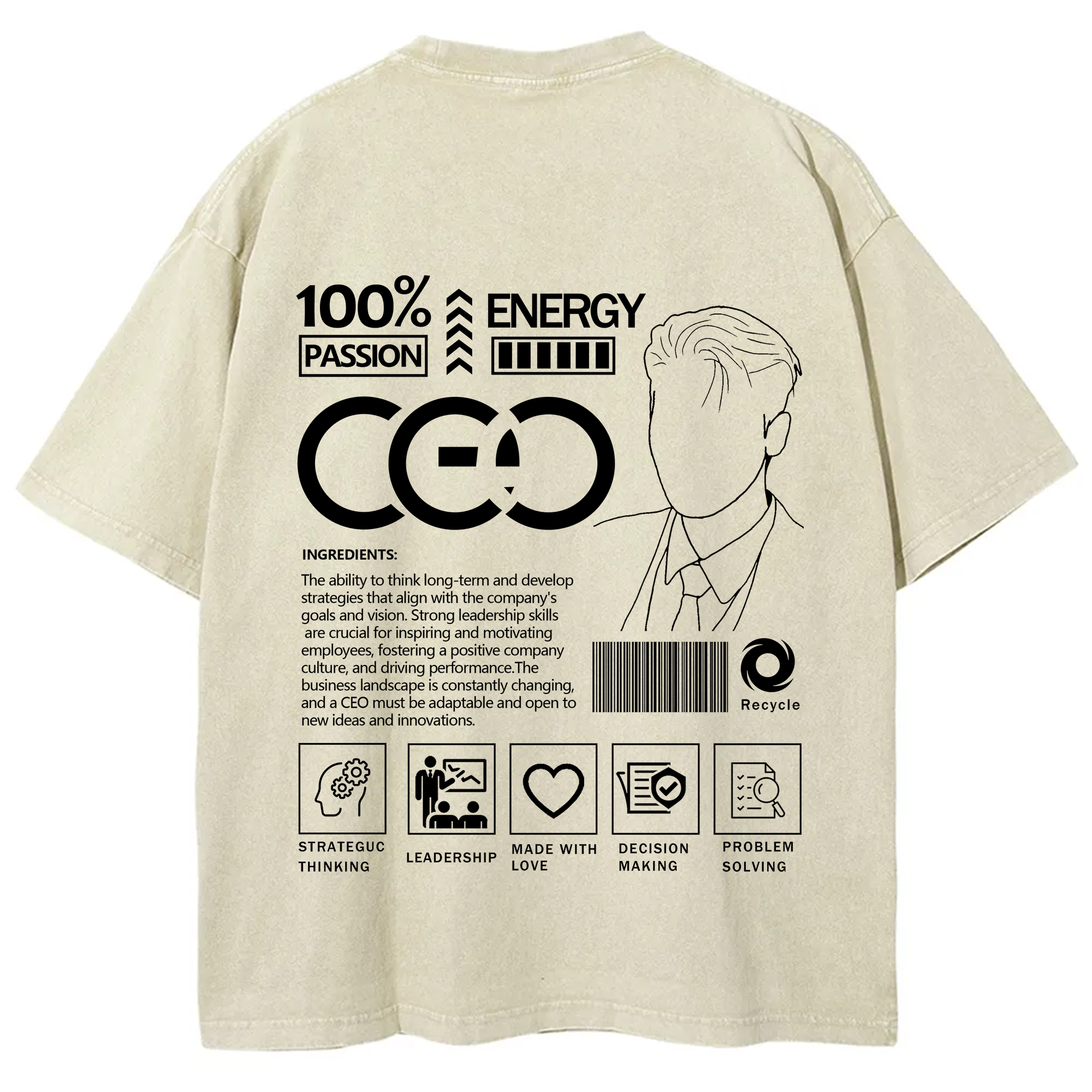 CEO Unisex Fit Washed T-Shirt