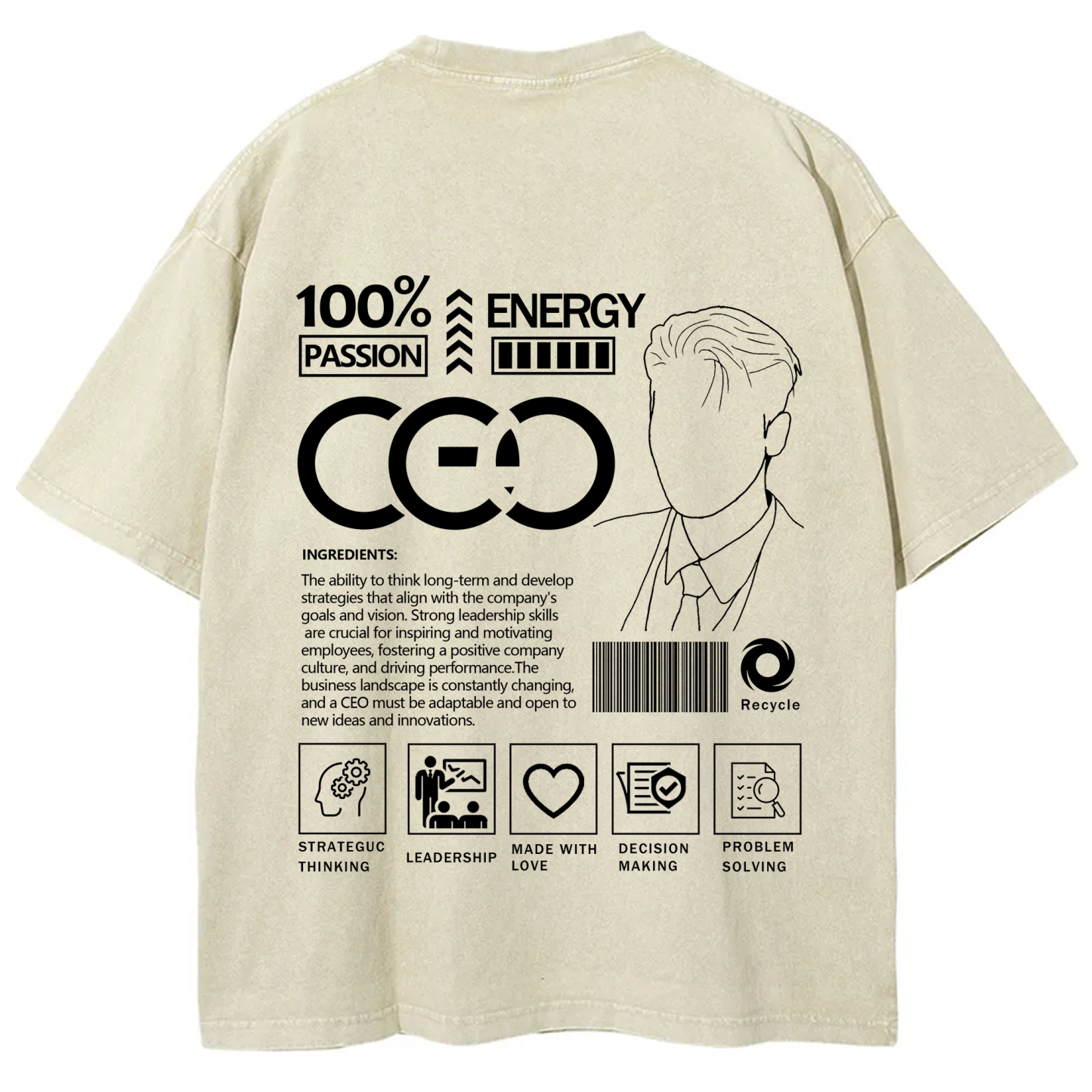 CEO Unisex Fit Washed T-Shirt