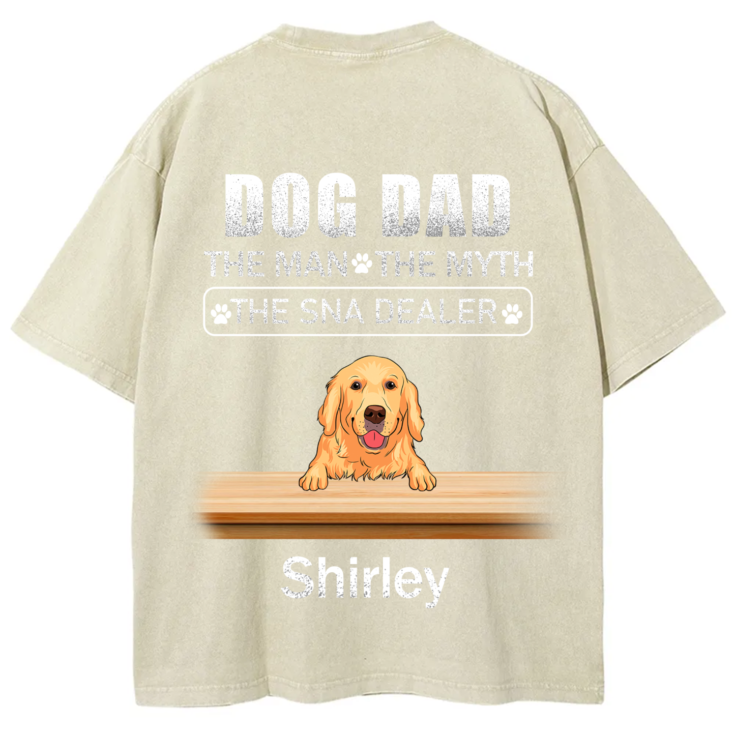 Dog Dad The Man The Myth The Snack Dealer - Personalized Custom Unisex  Washed T-shirt