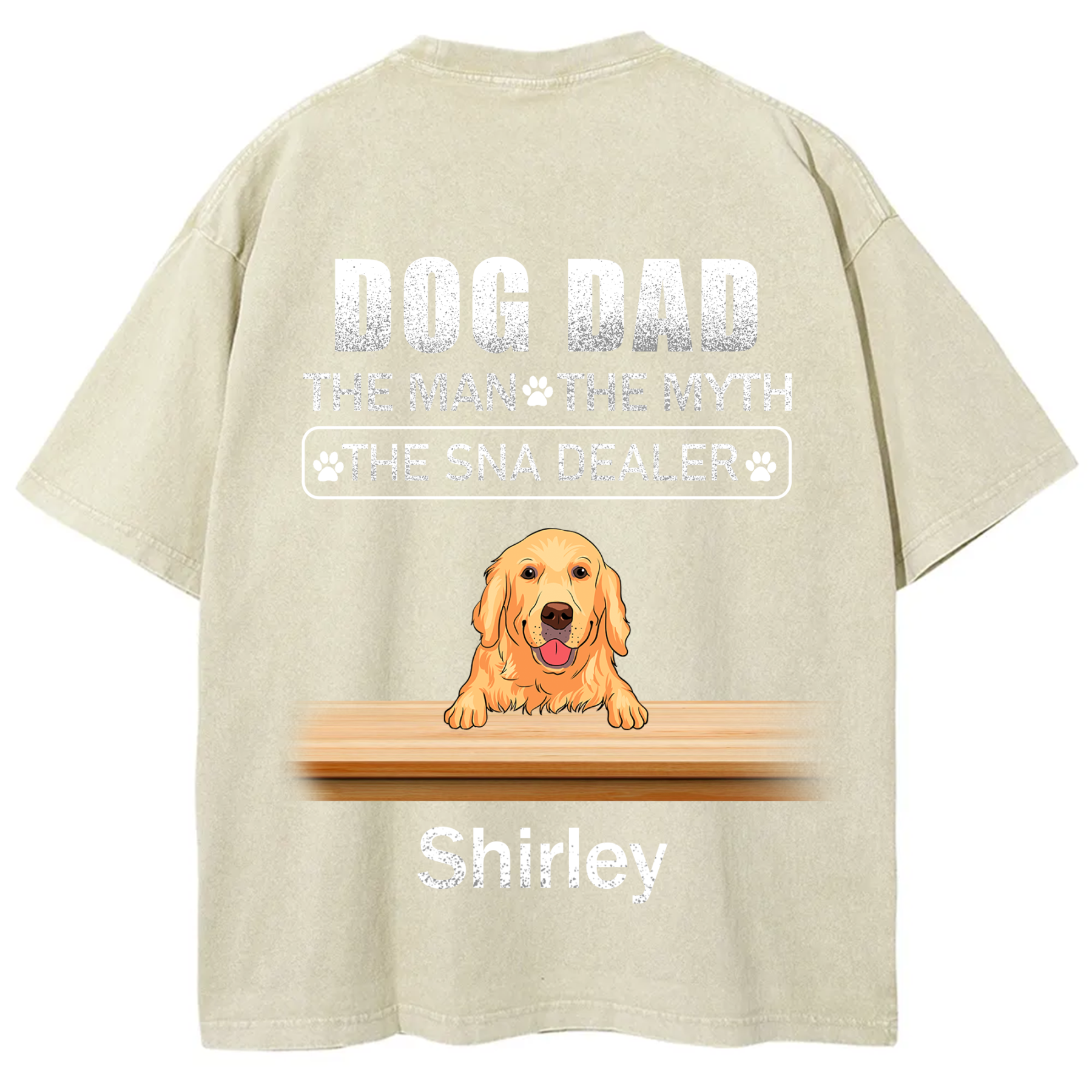 Dog Dad The Man The Myth The Snack Dealer - Personalized Custom Unisex  Washed T-shirt