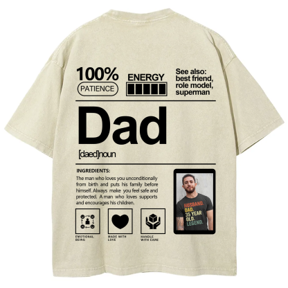 Addcustom Photo Dad Washed T-Shirt