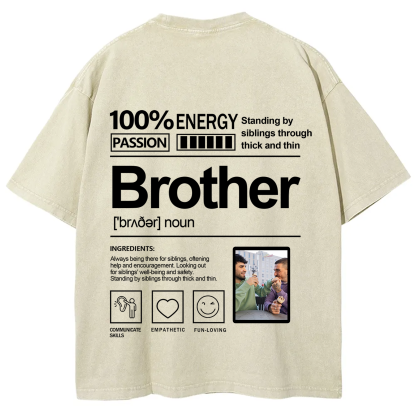 Addcustom Photo Brother Washed T-Shirt