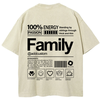 Family Addcustom Washed T-Shirt